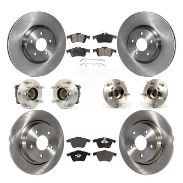 Front Rear Hub Bearing Disc Brake Rotor And Ceramic Pads Kit (10Pc) For Volvo S40 V50 C70 KBB-110407