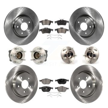 Front Rear Hub Bearings Disc Brake Rotors And Pads Kit (10Pc) For Volvo S40 C30 V50 C70 KBB-110408