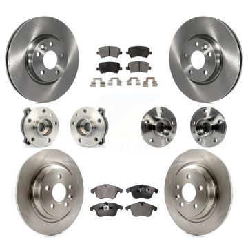 Front Rear Hub Bearings Disc Brake Rotors And Pads Kit (10Pc) For 2013-2014 Volvo S60 AWD KBB-110412