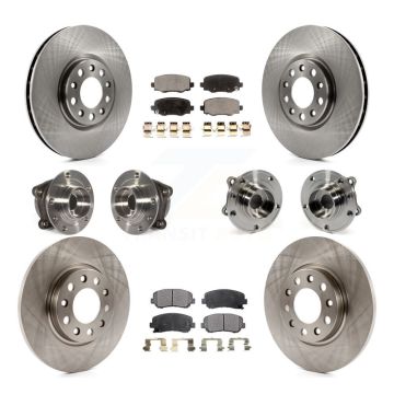 Front Rear Hub Bearing Disc Brake Rotor And Pad Kit (10Pc) For 2015-2017 Chrysler 200 AWD KBB-110434