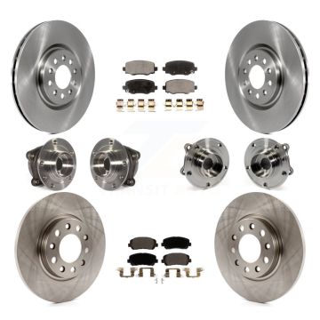 Front Rear Hub Bearing Disc Brake Rotor And Pad Kit (10Pc) For 2015-2017 Chrysler 200 AWD KBB-110435