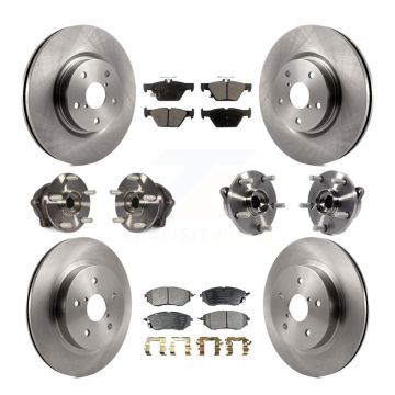 Front Rear Hub Bearing Brake Rotor And Pad Kit (10Pc) For 2015-2019 Subaru Outback Legacy KBB-110453