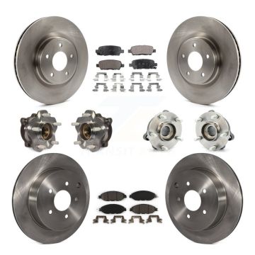 Front Rear Hub Bearing Brake Rotor & Pad Kit (10Pc) For Nissan Pathfinder Murano INFINITI KBB-110457