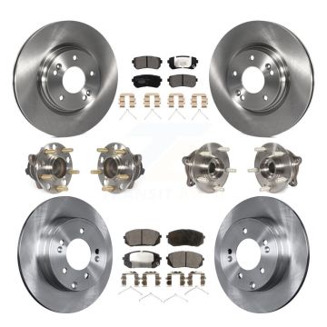 Front Rear Hub Bearings Disc Brake Rotors And Ceramic Pads Kit (10Pc) For Kia Optima KBB-110471