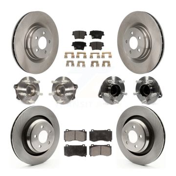Front Rear Hub Bearings Disc Brake Rotors And Ceramic Pads Kit (10Pc) For Dodge Charger KBB-110481