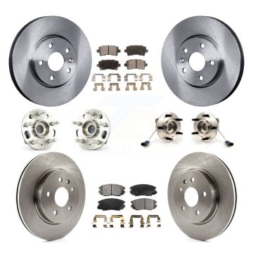 Front Rear Hub Bearing Disc Brake Rotor And Ceramic Pads Kit (10Pc) For 2010 Buick Allure KBB-110490