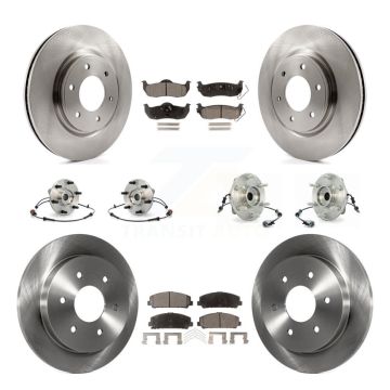 Front Rear Hub Bearing Disc Brake Rotor Pads Kit (10Pc) For 2007 INFINITI QX56 From 04 07 KBB-110502