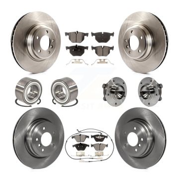 Front Rear Hub Bearing Disc Brake Rotors And Pads Shoe Kit (10Pc) For BMW 335i 335is 335d KBB-110551