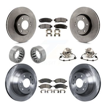 Front Rear Hub Bearing Brake Rotor & Pad Shoe Kit (10Pc) For Chevrolet Trailblazer GMC XL KBB-110560