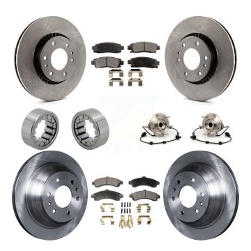 Front Rear Hub Bearing Brake Rotor & Pad Shoe Kit (10Pc) For Chevrolet GMC Trailblazer XL KBB-110561