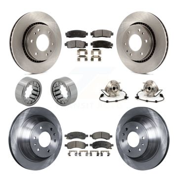 Front Rear Hub Bearing Disc Brake Rotor Pad Shoe Kit (10Pc) For Chevrolet Trailblazer GMC KBB-110562