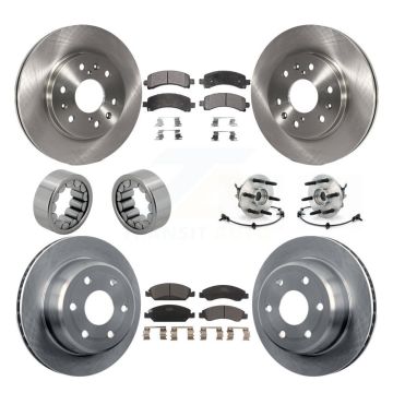 Front Rear Hub Bearing Brake Rotor Pad Shoe Kit (10Pc) For Chevrolet Express 1500 GMC AWD KBB-110571