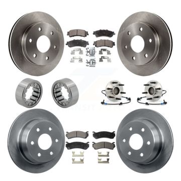 Front Rear Hub Bearing Brake Rotor & Pad Shoe Kit (10Pc) For Chevrolet Silverado 1500 GMC KBB-110573