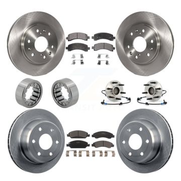 Front Rear Hub Bearing Brake Rotor Pad Shoe Kit (10Pc) For Chevrolet Express 1500 GMC RWD KBB-110578