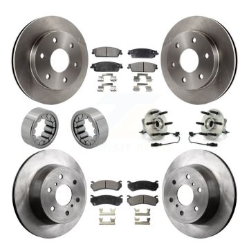 Front Rear Hub Bearing Disc Brake Rotor Pads Shoe Kit (10Pc) For Chevrolet Silverado 1500 KBB-110581