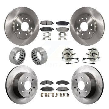 Front Rear Hub Bearing Brake Rotor & Pad Shoe Kit (10Pc) For Chevrolet Avalanche Cadillac KBB-110582