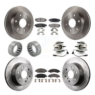 Front Rear Wheel Hub Bearing Disc Brake Rotor And Pad Shoe Kit (10Pc) For GMC Sierra 1500 KBB-110585