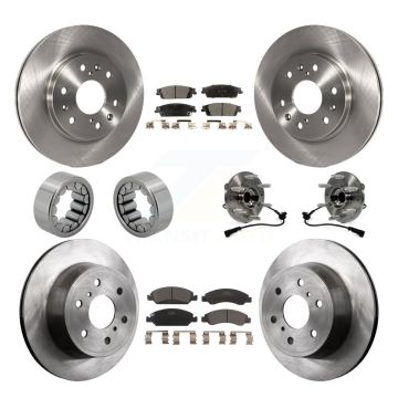 Front Rear Hub Bearing Brake Rotor & Pad Shoe Kit (10Pc) For GMC Sierra 1500 Chevrolet XL KBB-110592
