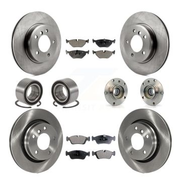 Front Rear Hub Bearing Brake Rotor Pad Shoe Kit (10Pc) For BMW 325i 325Ci 328i 323Ci 323i KBB-110598