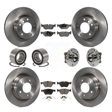 Front Rear Hub Bearing Disc Brake Rotors And Pads Shoes Kit (10Pc) For BMW 328i 323i 325i KBB-110600