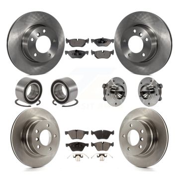 Front Rear Hub Bearing Disc Brake Rotors And Pads Shoes Kit (10Pc) For 2008-2013 BMW 128i KBB-110601