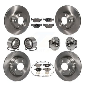 Front Rear Hub Bearings Disc Brake Rotors And Ceramic Pads Shoes Kit (10Pc) For BMW 328i KBB-110605