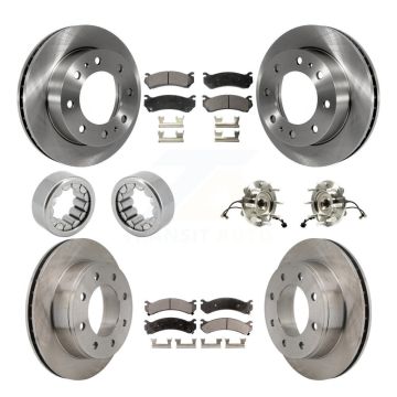 Front Rear Hub Bearing Brake Rotor & Pad Shoe Kit (10Pc) For GMC Chevrolet Silverado 1500 KBB-110706