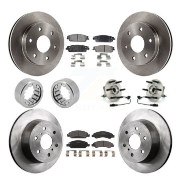 Front Rear Wheel Hub Bearing Disc Brake Rotor And Pad Shoe Kit (10Pc) For GMC Sierra 1500 KBB-110708