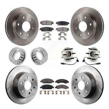 Front Rear Wheel Hub Bearing Disc Brake Rotor And Pad Shoe Kit (10Pc) For GMC Sierra 1500 KBB-110711