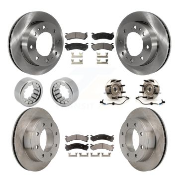 Front Rear Hub Bearing Brake Rotor & Pad Shoe Kit (10Pc) For Hummer H2 Chevrolet Suburban KBB-110715