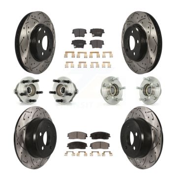 Front Rear Hub Bearing Coated Brake Rotor & Pad Kit (10Pc) For Chrysler 300 Dodge Charger KBB-110746