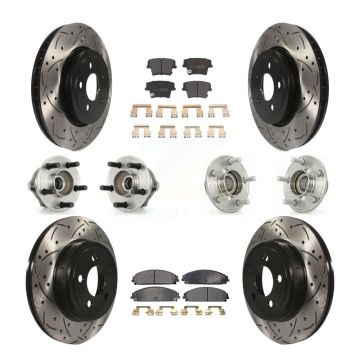 Front Rear Hub Bearing Coated Brake Rotor & Pad Kit (10Pc) For Chrysler 300 Dodge Charger KBB-110747