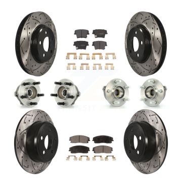 Front Rear Hub Bearing Coated Disc Brake Rotor & Pads Kit (10Pc) For Dodge Charger Magnum KBB-110749