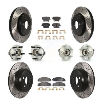 Front Rear Hub Bearing Coated Brake Rotor & Pad Kit (10Pc) For Chrysler 300 AWD with 3.5L KBB-110750