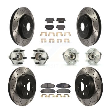 Front Rear Hub Bearing Coated Brake Rotor & Pad Kit (10Pc) For Chrysler 300 Dodge Charger KBB-110751