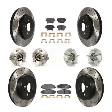 Front Rear Hub Bearing Coat Brake Rotor Pads Kit (10Pc) For Chrysler 300 Dodge Challenger KBB-110792