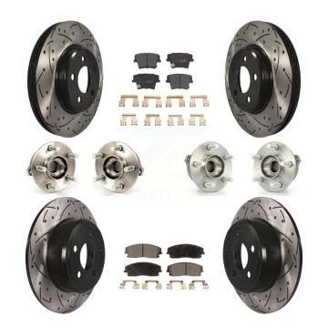 Front Rear Hub Bearing Coated Brake Rotor & Pad Kit (10Pc) For Dodge Charger Chrysler 300 KBB-110794