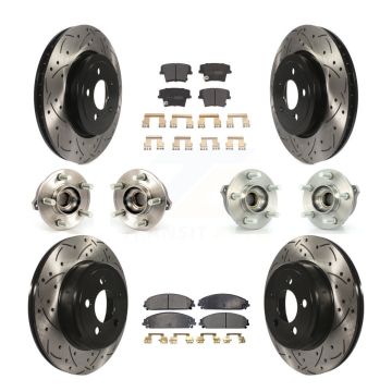 Front Rear Hub Bearing Coated Brake Rotor & Pad Kit (10Pc) For Chrysler 300 Dodge Charger KBB-110795