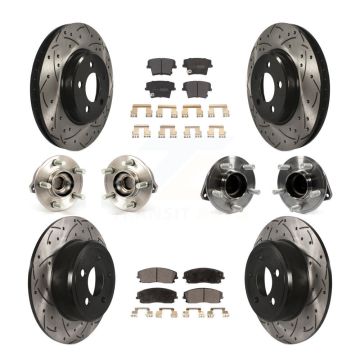 Front Rear Hub Bearing Coated Brake Rotor & Pad Kit (10Pc) For Chrysler 300 Dodge Charger KBB-110797