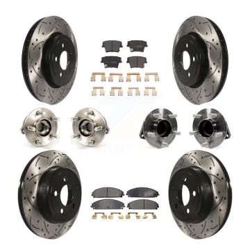 Front Rear Hub Bearing Coat Brake Rotor Pads Kit (10Pc) For Chrysler 300 Dodge Challenger KBB-110798