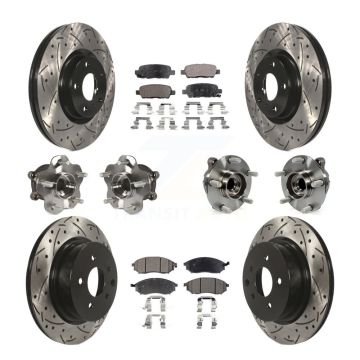 Front Rear Hub Bearing Coated Brake Rotor Pads Kit (10Pc) For INFINITI EX35 QX50 EX37 G25 KBB-110812