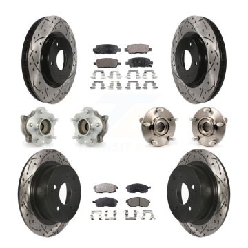 Front Rear Hub Bearing Coated Brake Rotor Pad Kit (10Pc) For Nissan Sentra SE-R with 2.5L KBB-110819