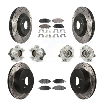 Front Rear Hub Bearing Coat Brake Rotor Pads Kit (10Pc) For Nissan Pathfinder Murano QX60 KBB-110821