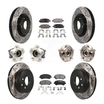 Front Rear Hub Bearing Coated Disc Brake Rotor Pad Kit (10Pc) For Nissan Rogue Select FWD KBB-110823