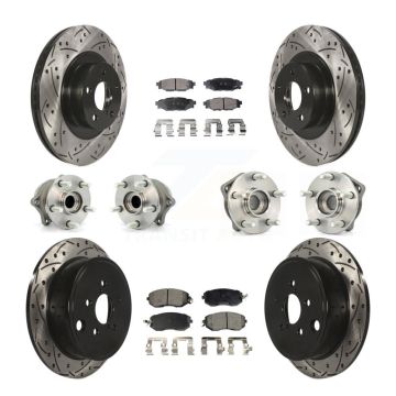 Front Rear Hub Bearing Coat Brake Rotor Pad Kit (10Pc) For Subaru Impreza Forester Legacy KBB-110826