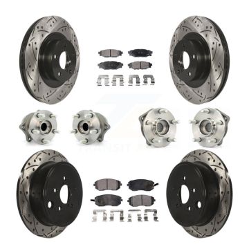 Front Rear Hub Bearing Coat Brake Rotor Pad Kit (10Pc) For Subaru Outback Forester Legacy KBB-110827