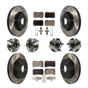 Front Rear Hub Bearing Coated Disc Brake Rotor & Pad Kit (10Pc) For Hyundai Genesis Coupe KBB-110833