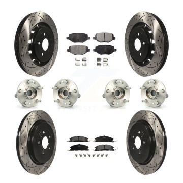 Front Rear Hub Bearing Coated Brake Rotor Pad Kit (10Pc) For Ford Explorer Police Utility KBB-110845