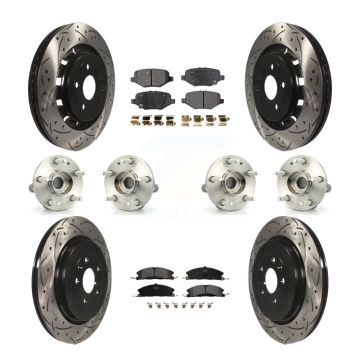 Front Rear Hub Bearings Coated Disc Brake Rotors And Pads Kit (10Pc) For Ford Explorer KBB-110846