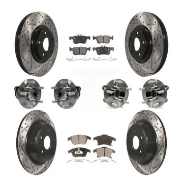 Front Rear Hub Bearing Coated Disc Brake Rotor Pad Kit (10Pc) For Ford Fusion Lincoln MKZ KBB-110848